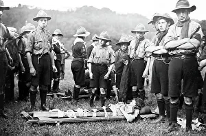 Stretcher Prints: Stretcher party, Boy Scouts, early 1900s