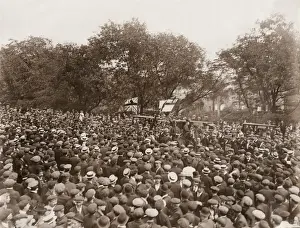 Strikers rally in London, with mounted police