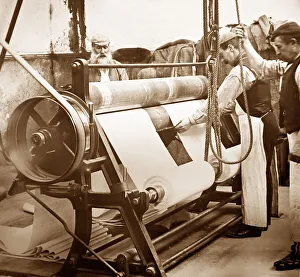 Stripping Prints: Stripping machine for stone mangle, linen production