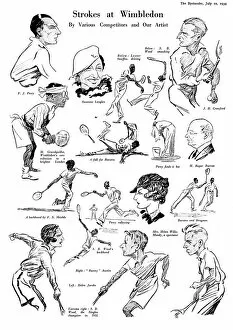 Images Dated 12th May 2016: Strokes at Wimbledon - caricatures of tennis players