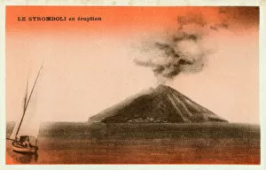 Stromboli Volcano erupting - Italy