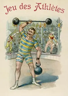 Lifts Prints: Strong Man Lifts Weight