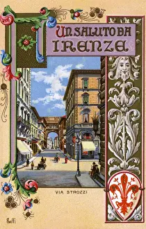 Strozzi Prints: Via Strozzi, Florence, Tuscany, Italy