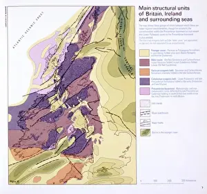 Great Britain Prints: Structural geological units of Britain and Ireland