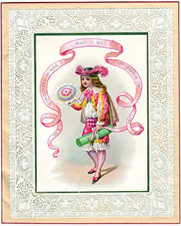 Images Dated 22nd June 2018: Stuart period soldier home from the war on a Valentine card