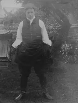 Student from play in breeches