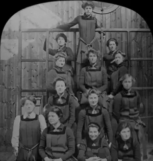 Students on a climbing frame