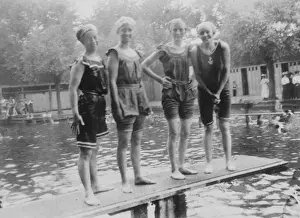 Students on diving board