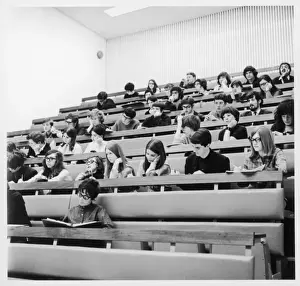 Students in lecture theatre, Warwick University, Coventry