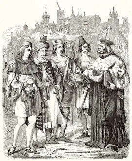 New Images July 2023 Prints: Some students of Prague University (founded 1345) Date: late 14th century