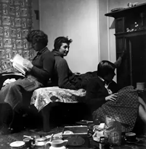 Digs Prints: Students studying in digs