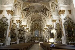 Images Dated 21st June 2008: Studienkirche interior, Dillingen, Bavaria, Germany