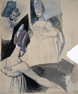 Extravagant Collection: Studies of Three Courtesans with Extravagant Hairstyles