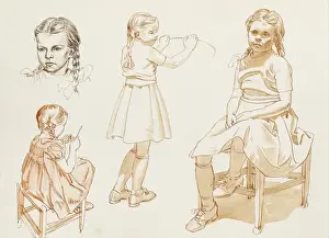 Studies of a young girl