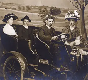 Seattle Prints: Studio photo, people in a car, Seattle, Washington, USA