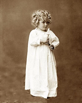 Candle Collection: Studio portrait of child with candle going to bed