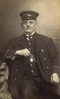 Studio portrait, Customs officer in uniform