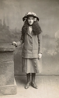 Images Dated 31st March 2017: Studio portrait, girl in suit and hat