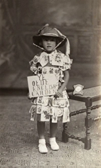 Images Dated 31st March 2017: Studio portrait, little girl in Olde English Garden costume