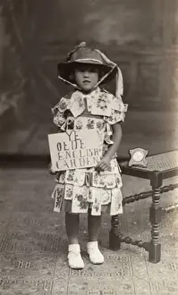 Olde Prints: Studio portrait, little girl in Olde English Garden costume