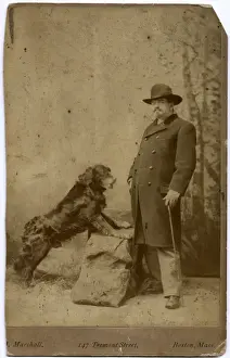 Burly Prints: Studio portrait, man with his dog