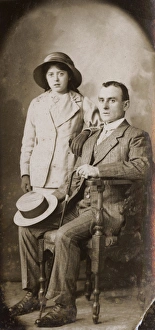 Images Dated 31st March 2017: Studio portrait, man and girl