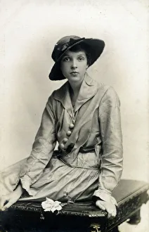 Crushed Prints: Studio portrait photograph of beautiful young woman