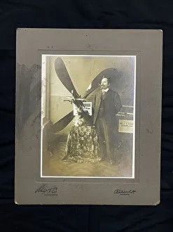 Pioneers Prints: Studio portrait of Samuel Cody, with Michelin Trophy