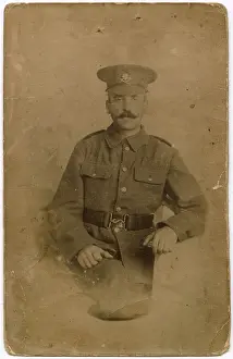 Studio portrait of a soldier, WW1 Date: circa 1914-1918