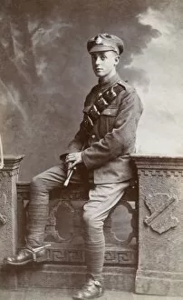 Studio portrait, young man in WW1 uniform