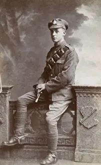 Ammunition Prints: Studio portrait, young man in WW1 uniform