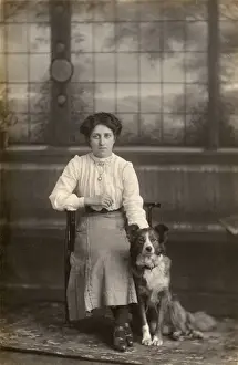 Payne Prints: Studio portrait, young woman with dog