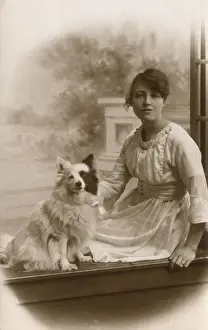 Crawley Prints: Studio portrait, young woman with little dog