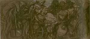 Charcoal Gallery: Study for Exodus, by Frank Brangwyn, WW1