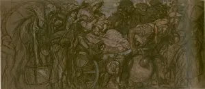 Charcoal Gallery: Study for Exodus, by Frank Brangwyn, WW1