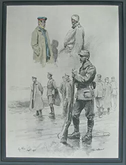 Images Dated 15th June 2012: A study of German prisoners being guarded by French sentry