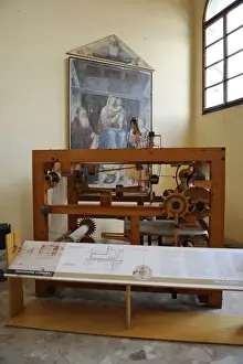Study of Leonardo da Vinci. Mechanical loom. 15th century