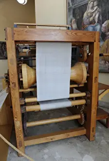 Study of Leonardo da Vinci. Mechanical loom. 15th century