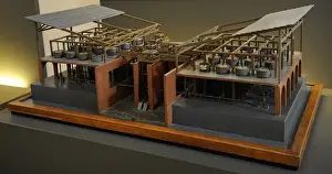 Study of Leonardo da Vinci. Multiple cylinder mill. Model