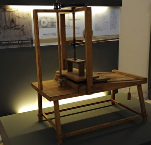 Study of Leonardo da Vinci. Printing Press. Codex Atlanticus Study of Leonardo da Vinci. Printing Press. Codex Atlanticus