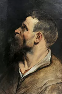 Images Dated 5th October 2014: Study of a Man in Profile, 1611-1612, by Peter Paul Rubens (
