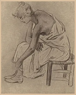 Straps Prints: Study Of A Woman Dressing