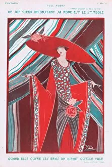 Images Dated 6th February 2015: Stunning fashion drawing for a lady in red