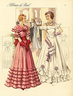 Sleeve Prints: Style dresses in taffetas, 1935