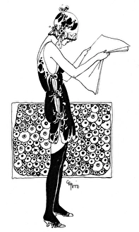 Peto Collection: Stylish lady reading a paper