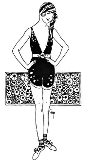 Stylish young lady wearing a self-made hurdling outfit
