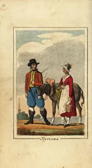 Descriptions Prints: Styrian peasants with donkey, 1818