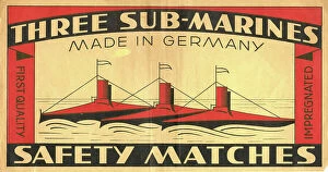 Matches Collection: Three Submarines Safety Matches, made in Germany