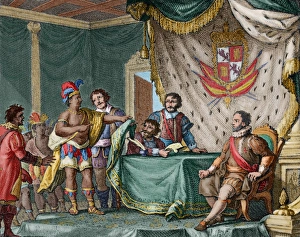 Andres Gallery: Submission of Sayri Tupac. Engraving. Colored