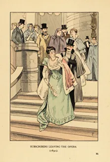 Octave Prints: Subscribers leaving the opera, 1891